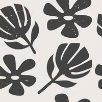 Floral hand-drawn seamless pattern design. vector