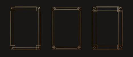 Frame design template in art deco style minimalist golden. vector
