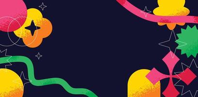 Geometric vibrant color background. Abstract shape with texture banner. vector