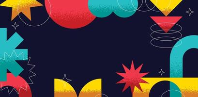 Geometric shape color vibrant with texture background vector