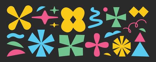 Abstract hand-drawn shape organic geometric design. Hand-drawn colorful modern design. vector