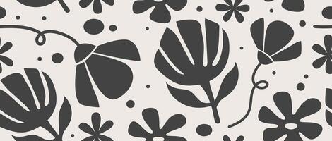 Floral seamless pattern in hand-drawn style vector