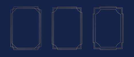 Simple and elegant golden frame art deco style line minimalist template vector