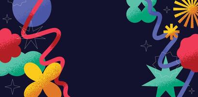 Vibrant color shape organic with texture background vector