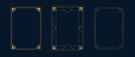 Frame golden art deco minimalism. Geometric line frame rectangle vintage vector