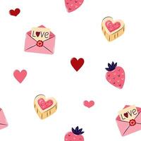 Valentine's Day Seamless pattern with envelopes and love note. Cute background for textiles and packaging. illustration. vector