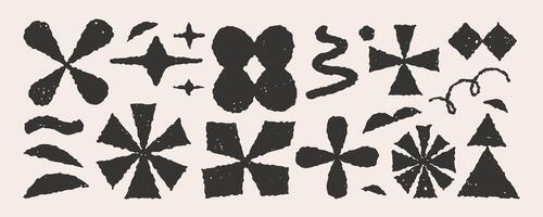 Abstract shape elements with geometric texture rough background vector