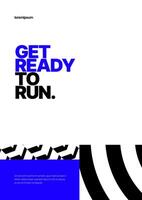 layout template design for run, championship or sports event. Poster design with abstract running track on stadium with lane. Design for flyer, poster, cover, brochure, banner or any layout. vector