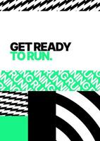 layout template design for run, championship or sports event. Poster design with abstract running track on stadium with lane. Design for flyer, poster, cover, brochure, banner or any layout. vector