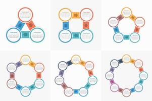 Circle infographic templates set vector