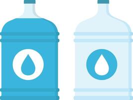 Big bottles with water, flat style vector