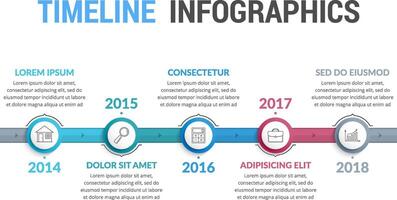 Horizontal timeline business infographic vector