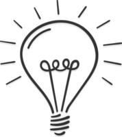 Hand drawn lightbulb on white background, idea concept vector