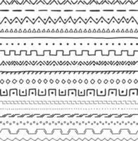 17 Hand drawn geometric dividers on white background vector