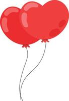 Illustration of Red Heart Balloons vector