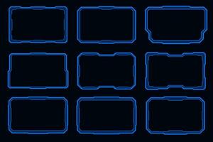 Futuristic HUD element frame technology interface design element. vector
