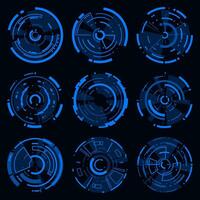 Set tech circle , HUD futuristic frame technology. Technology Hi-tech element. vector