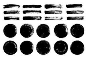 Brush stroke, Grunge circle paint stripe, Text boxes for banner. vector