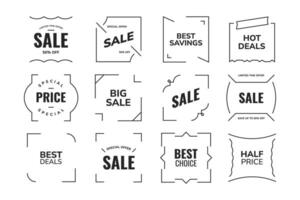 Minimalist Geometric Line Frames for Modern Sale Banners and Social Media Templates. vector