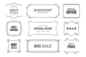 Minimalist Line Geometric Frames for Sale Promotions. Social Media and Flyer Templates vector