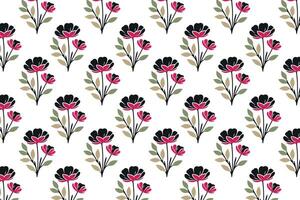 seamless floral pattern with bold red dahlias, green leaves, and intricate floral elements ideal for wallpaper, fabric, wrapping, and nature-themed designs vector