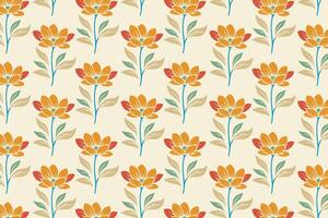 seamless floral pattern with elegant flowers, intricate leaves, and natural elements perfect for textile, wallpaper, wrapping paper, and botanical-themed designs vector
