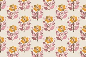 seamless floral pattern featuring bold red dahlias, leafy stems, and intricate blossoms ideal for textile, wallpaper, wrapping, and nature-inspired prints vector