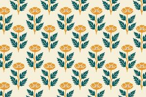 seamless floral pattern featuring vibrant red dahlias, green foliage, and delicate blooms perfect for wallpaper, fabric, wrapping paper, and botanical prints vector