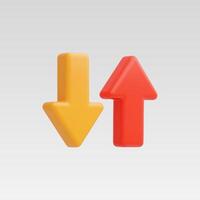 3d Realistic Red Yellow Arrow Up and down illustration vector