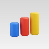 3d Realistic Coloring Graph chart illustration vector