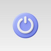 3d Realistic Purple Power button Icon illustration vector