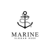Anchor logo marine design illustration and symbol vector