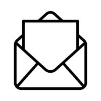 Open envelope icon with letter inside. Email icon. Email icon silhouette. Editable stroke vector