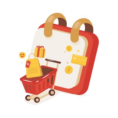 Flat design calendar object for online shopping promo