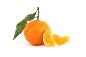 Fresh Orange With Segments on White Background, Healthy and Nutritional Snack photo