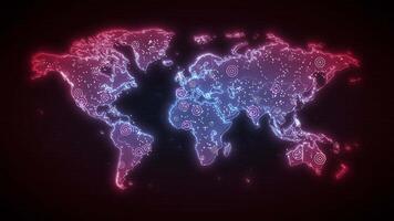 World Map Global Scanner Background video
