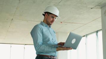 Civil engineer working on-site using digital tools video
