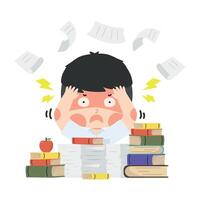 Overworked Elementary School Student vector