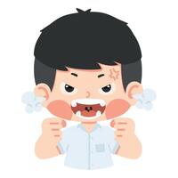 boy student angry pose expression vector