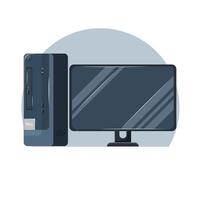 Flat illustration modern computer design, personal computer, pc desktop flat style vector