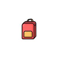 Red Backpack Icon on White Background vector
