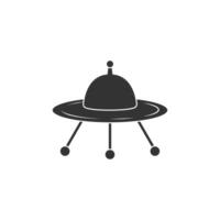 Silhouette UFO Flying Saucer Icon for Space and Sci-Fi Themes vector