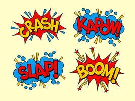 Set of Text in Pop Art Style vector