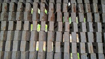Grey brick wall texture background photo