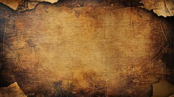 Aged parchment with distressed edges and rugged texture photo
