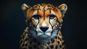 Close-up of cheetah displaying its elegant features photo