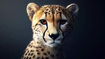 Cheetah staring intently with fierce, elegant gaze. photo