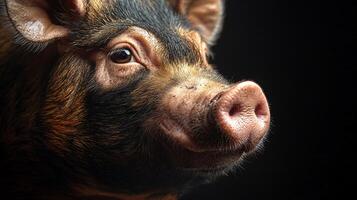 Close-up of a pig with intricate texture in light photo