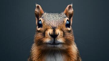 Captivating squirrel portrait with curious expression. photo