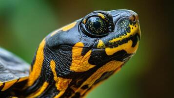 Close-up of a vibrant patterned turtle shell photo